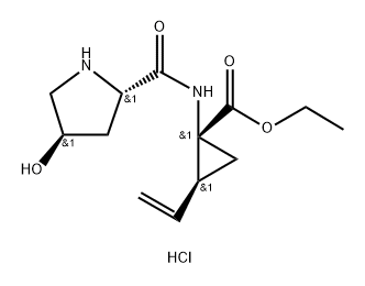 (1R,2S)-ethyl 1-((2S,4R)-4-hydroxypyrrolidine-2-carboxamido)-2-vinylcyclopropanecarboxylate hydrochloride 구조식 이미지