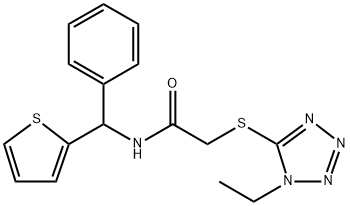 2-((1-ethyl-1H-tetrazole-5-yl)sulfanyl)-N-(phenyl(Thien-2-yl)methyl)acetamide Structure