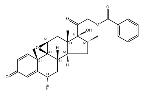 (6,9,11,16)-6-fluoro-17-hydroxy-16-methyl-3,20-dioxo-9,11-epoxypregna-1,4-dien-21-yl benzoate Structure