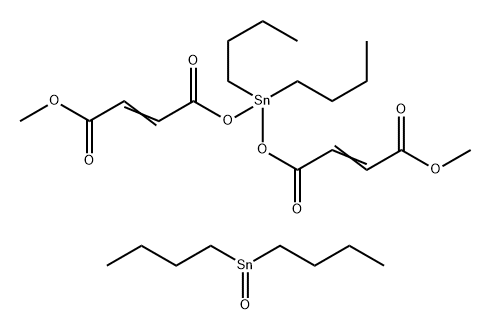 2-Butenoic acid, 4,4'-[(dibutylstannylene)bis(oxy)]bis[4-oxo-, dimethyl ester, reaction products with dibutyloxostannane  Structure