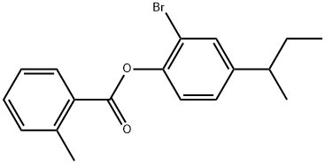 2-Bromo-4-(1-methylpropyl)phenyl 2-methylbenzoate 구조식 이미지