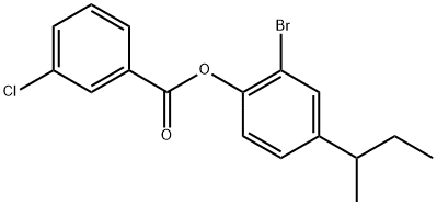 2-Bromo-4-(1-methylpropyl)phenyl 3-chlorobenzoate Structure