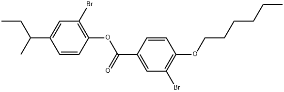 2-Bromo-4-(1-methylpropyl)phenyl 3-bromo-4-(hexyloxy)benzoate Structure