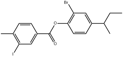 2-Bromo-4-(1-methylpropyl)phenyl 3-iodo-4-methylbenzoate Structure