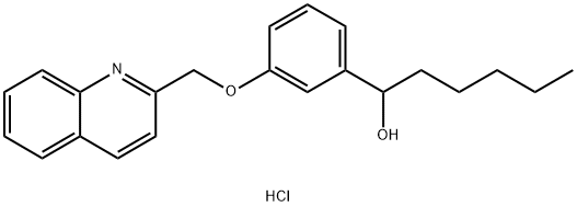 Benzenemethanol, α-pentyl-3-(2-quinolinylmethoxy)-, hydrochloride (1:1) Structure