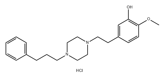 2-Methoxy-5-[2-[4-(3-phenylpropyl)-1-piperazinyl]ethyl]phenol dihydrochloride Structure