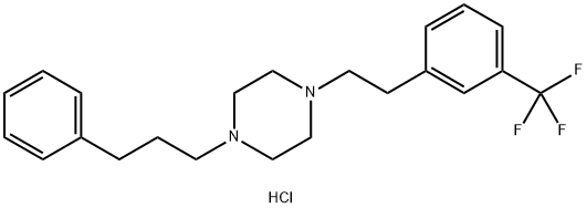 Piperazine, 1-(3-phenylpropyl)-4-[2-[3-(trifluoromethyl)phenyl]ethyl]-, dihydrochloride 구조식 이미지