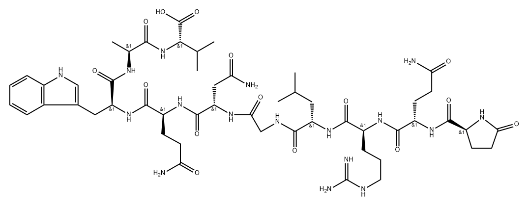 Bombesin, 11-deglycine-12-de-L-histidine-13-de-L-leucine-14-de-L-methioninamide- (9CI) Structure