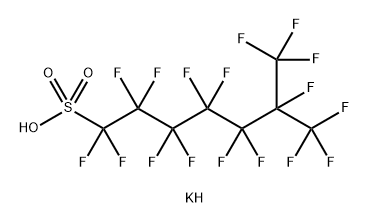 1-Heptanesulfonic acid, 1,1,2,2,3,3,4,4,5,5,6,7,7,7-tetradecafluoro-6-(trifluoromethyl)-, potassium salt (1:1) Structure