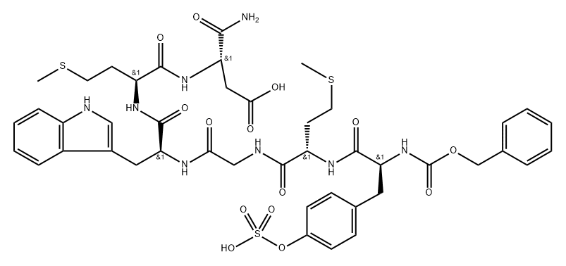 콜레시스토키닌(27-32)아미드,벤조일옥시카르보닐- 구조식 이미지