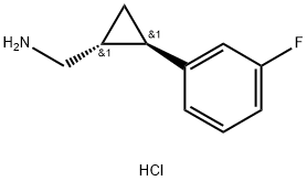 Cyclopropanemethanamine, 2-(3-fluorophenyl)-, hydrochloride (1:1), (1R,2R)-rel-(+)- Structure