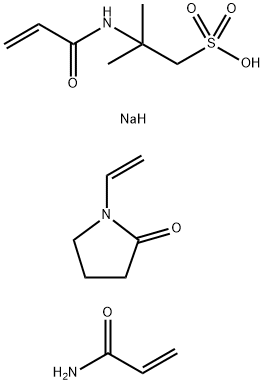 1-프로판술폰산,2-메틸-2-(1-옥소-2-프로페닐)아미노-,일나트륨염,1-에테닐-2-피롤리디논및2-프로펜아미드중합체 구조식 이미지