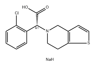 Thieno[3,2-c]pyridine-5(4H)-acetic acid, α-(2-chlorophenyl)-6,7-dihydro-, sodium salt (1:1), (αR)- 구조식 이미지