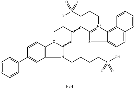 2-[2-[[5-Phenyl-3-(4-sulfobutyl)-2(3H)-benzoxazolylidene]methyl]-1-butenyl]-1-(3-sulfopropyl)-naphtho[1,2-d] thiazolium,inner salt,sodium salt 구조식 이미지