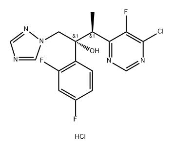 (2R,3S)-3-(6-Chloro-5-fluoropyrimidin-4-yl)-2-(2,4-difluorophenyl)-1-(1H-1,2,4-triazol-1-yl)butan-2-ol Hydrochloride Structure