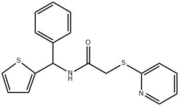 N-(phenyl(Thien-2-yl)methyl)-2-(pyridin-2-ylsulfanyl)acetamide 구조식 이미지