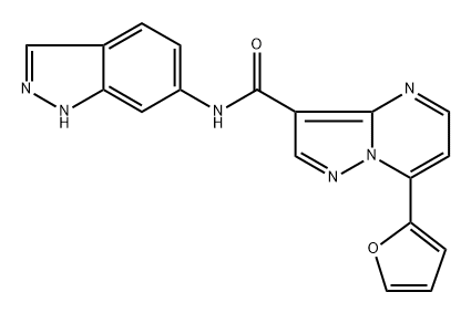 Pyrazolo[1,5-a]pyrimidine-3-carboxamide, 7-(2-furanyl)-N-1H-indazol-6-yl- Structure