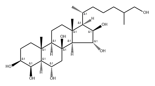 5α-Cholestane-3β,4β,6α,8β,15α,16β,26-heptaol Structure