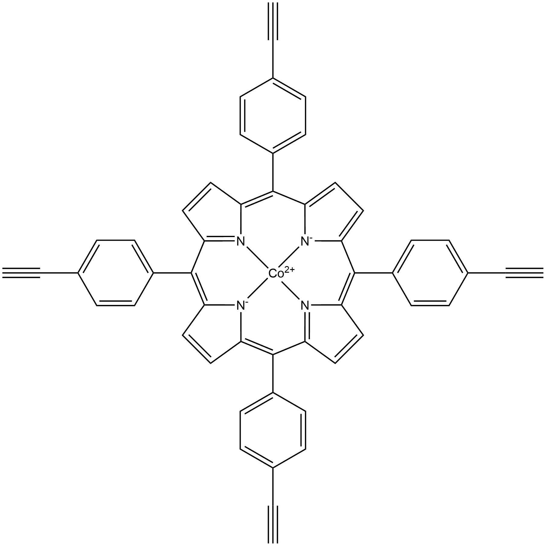 (SP-4-1)-[5,10,15,20-Tetrakis(4-ethynylphenyl)-21H,23H-porphinato(2-)-κN21,κN22,κN23,κN24]cobalt Structure