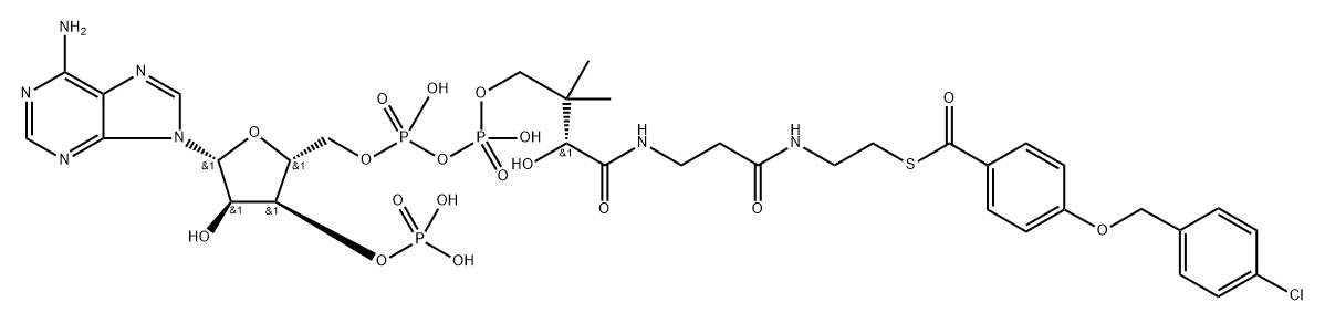 4-(4'-chlorobenzyloxy)benzoyl-coenzyme A Structure