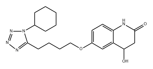 6-(4-(1-cyclohexyl-1H-tetrazol-5-yl)butoxy)-4-hydroxy-3,4-dihydroquinolin-2(1H)-one Structure