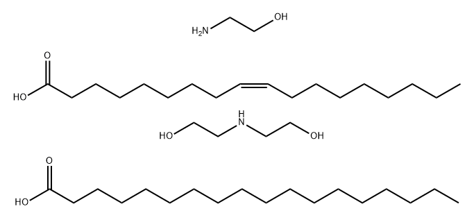 9-Octadecenoic acid (Z)-, reaction products with diethanolamine, ethanolamine and stearic acid Structure