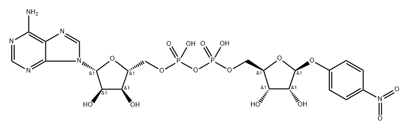 Adenosine 5'-(trihydrogen diphosphate), P'-5-ester with 4-nitrophenyl beta-D-ribofuranoside Structure