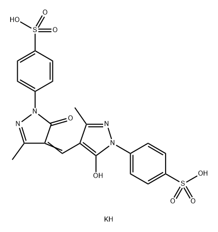 4,4''-Bis-[3-methyl-1-(4-sulfophenyl)-2-pyrazoline-5-one]-methine oxonole tr Structure