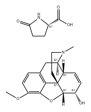 5-oxo-L-proline, compound with (5alpha,6alpha)-7,8-didehydro-4,5-epoxy-3-methoxy-17-methylmorphinan-6-ol (1:1) Structure