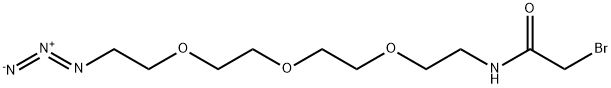 Bromoacetamido-PEG4-azido Structure