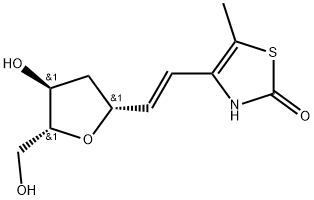 4-[2-(2-deoxy-β-D-ribofuranosyl)-E-vinyl]-5-methyl-thiazol-2-one Structure