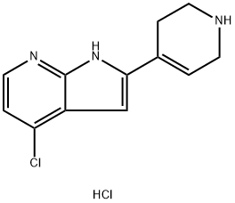 4-chloro-2-(1,2,3,6-tetrahydro-4-pyridinyl)-1H-Pyrrolo[2,3-b]pyridine, , hydrochloride (1:2) Structure