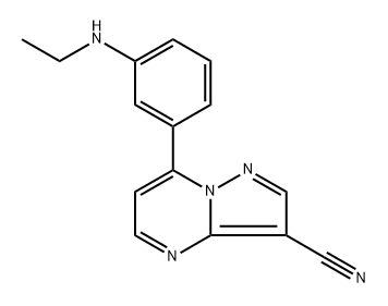 7-(3-(ethylamino)phenyl)pyrazolo[1,5-a]pyrimidine-3-carbonitrile 구조식 이미지