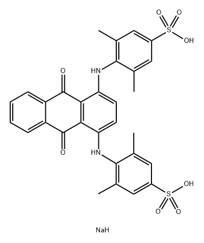 2,2'-[(9,10-dihydro-9,10-dioxo-1,4-anthrylene)diimino]bis[m-xylene-5-sulphonic] acid, sodium salt Structure