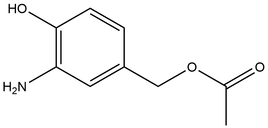 Benzenemethanol, 3-amino-4-hydroxy-, 1-acetate Structure