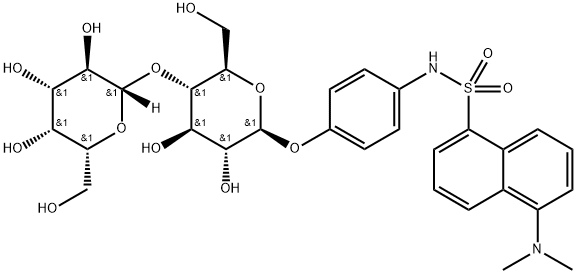 N-(5-디메틸아미노나프탈렌-1-술포닐)-4-아미노페닐-베타-락토시드 구조식 이미지