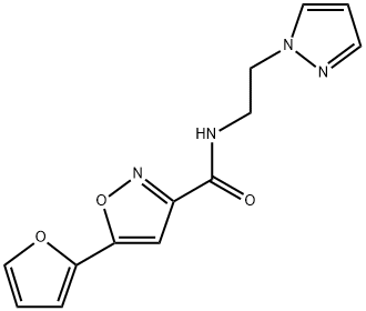 3-Isoxazolecarboxamide, 5-(2-furanyl)-N-[2-(1H-pyrazol-1-yl)ethyl]- Structure