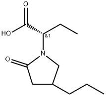 1-Pyrrolidineacetic acid, α-ethyl-2-oxo-4-propyl-, (αS)- 구조식 이미지