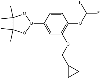 1,3,2-Dioxaborolane, 2-[3-(cyclopropylmethoxy)-4-(difluoromethoxy)phenyl]-4,4,5,5-tetramethyl- Structure