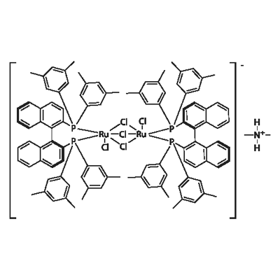 Dimethylammoniumdichlorotri(μ-chloro)bis{(S)-(-)-2,2'-bis[di(3,5-xylyl)phosphino]-1,1'-binaphthyl}diruthenate(II)[NH2Me2][{RuCl((S)-xylbinap)}2 (μ-Cl)3] 구조식 이미지