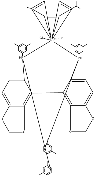 클로로{(S)-(-)-5,5'-비스[디(3,5-자일릴)포스피노]-4,4'-비-1,3-벤조디옥솔}(p-사이멘)루테늄(II)염화물[RuCl(p-cymene)((S)-dm-segphos)]Cl 구조식 이미지