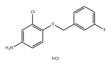 Benzenamine, 3-chloro-4-[(3-fluorophenyl)methoxy]-, hydrochloride (1:1) Structure