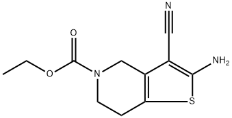 Thieno[3,2-c]pyridine-5(4H)-carboxylic acid, 2-amino-3-cyano-6,7-dihydro-, ethyl ester Structure