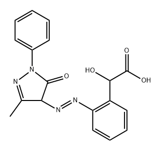 2-[(4,5-Dihydro-3-methyl-5-oxo-1-phenyl-1H-pyrazol-4-yl)azo]-α-hydroxybenzeneacetic acid 구조식 이미지