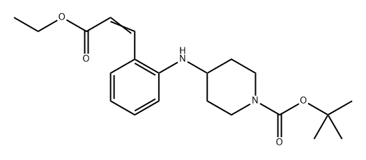 tert-butyl 4-(2-(3-ethoxy-3-oxoprop-1-enyl)phenylamino)piperidine-1-carboxylate 구조식 이미지