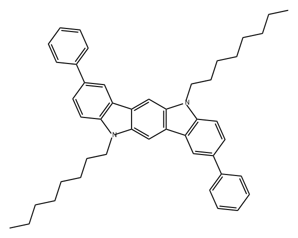 2,8-Diphenyl-5,11-dioctylindolo[3,2-b]carbazole Structure