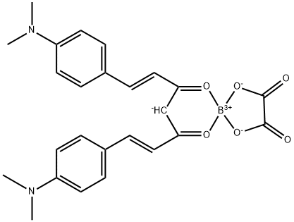 Boron, [1,7-bis[4-(dimethylamino)phenyl]-1,6-heptadiene-3,5-dionato-O,O′][ethanedioato(2-)-O,O′]-, [T-4-(E,E)]- (9CI) Structure