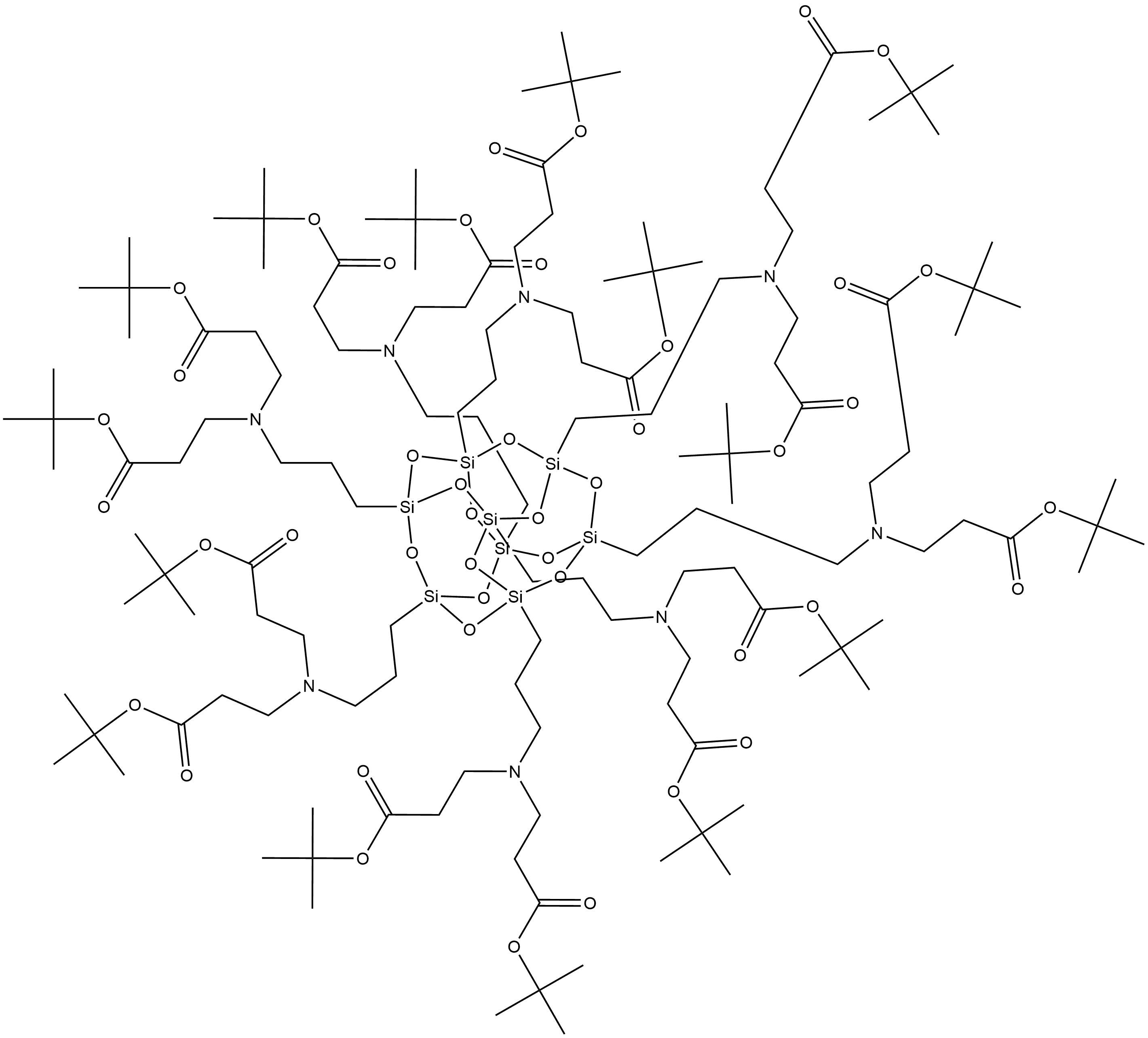 β-Alanine, N,N',N'',N''',N'''',N''''',N'''''',N'''''''-(pentacyclo[9.5.1.13,9.15,15.17,13]octasiloxane-1,3,5,7,9,11,13,15-octaylocta-3,1-propanediyl)octakis[N-[3-(1,1-dimethylethoxy)-3-oxopropyl]-, 1,1',1'',1''',1'''',1''''',1'''''',1'''''''-octakis(1,1-d Structure