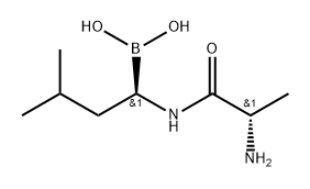 ((R)-1-((S)-2-Aminopropanamido)-3-methylbutyl)boronic acid 구조식 이미지