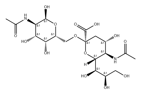 2-acetaMido-2-deoxy-6-O-Sialyl-D-galactopyranoside (Sia--2,6-GalNAc) Structure